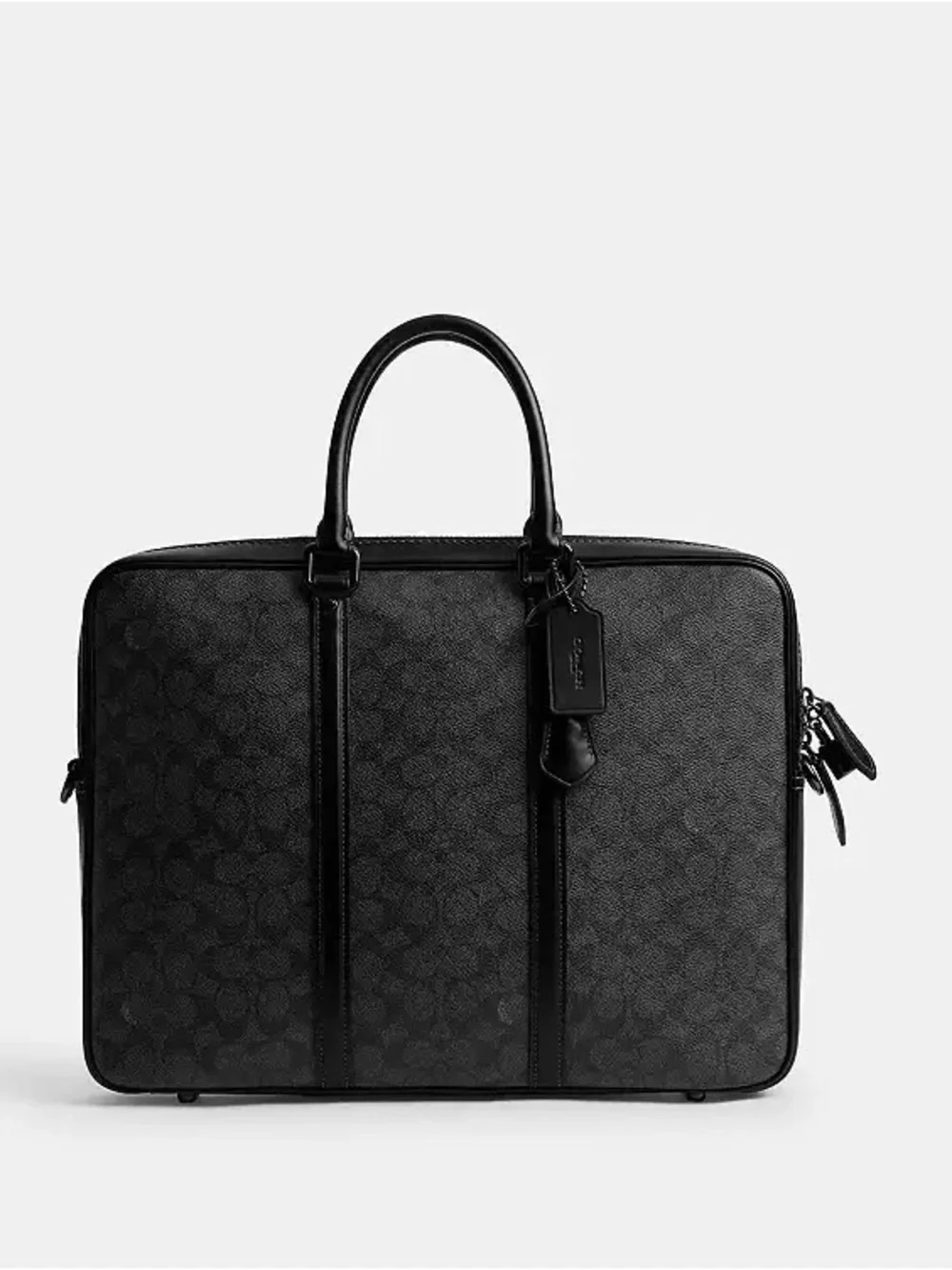 NWT COACH Metropolitan Slim Briefcase - Signature Canvas Charcoal/Blk Laptop bag